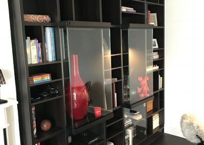 Bespoke Bookcase with 3d effect glass displays